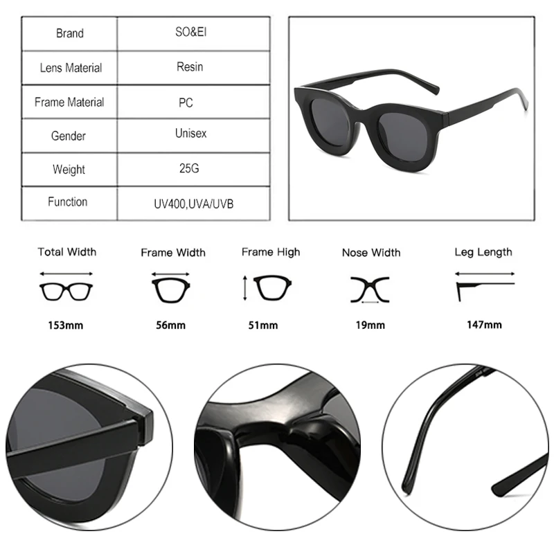 SO&EI Ins Popular Fashion Round Colorful Women Sunglasses Retro Trending Jelly Color Eyewear Shades UV400 Men Sun Glasses