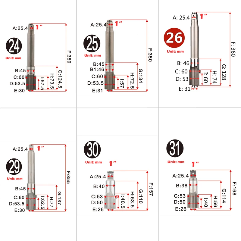

1" Inch Pneumatic Wrench Replacement Accessories Air Wrench Spindle Strike Shaft Maintenance Parts Front Axle