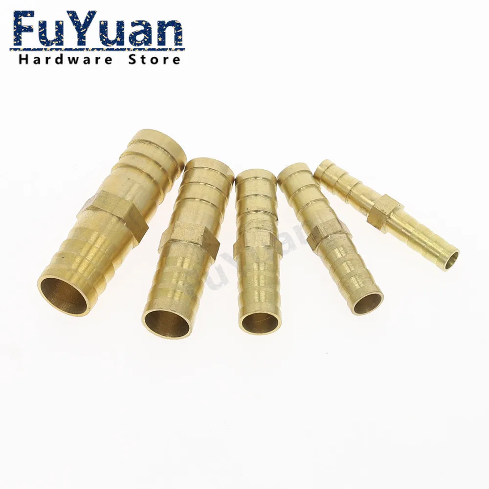 Brass Straight Hose Pipe Fitting Equal Barb 4mm 6mm 8mm 10mm 12mm 14mm 19mm Gas Copper Barbed Coupler Connector Adapter