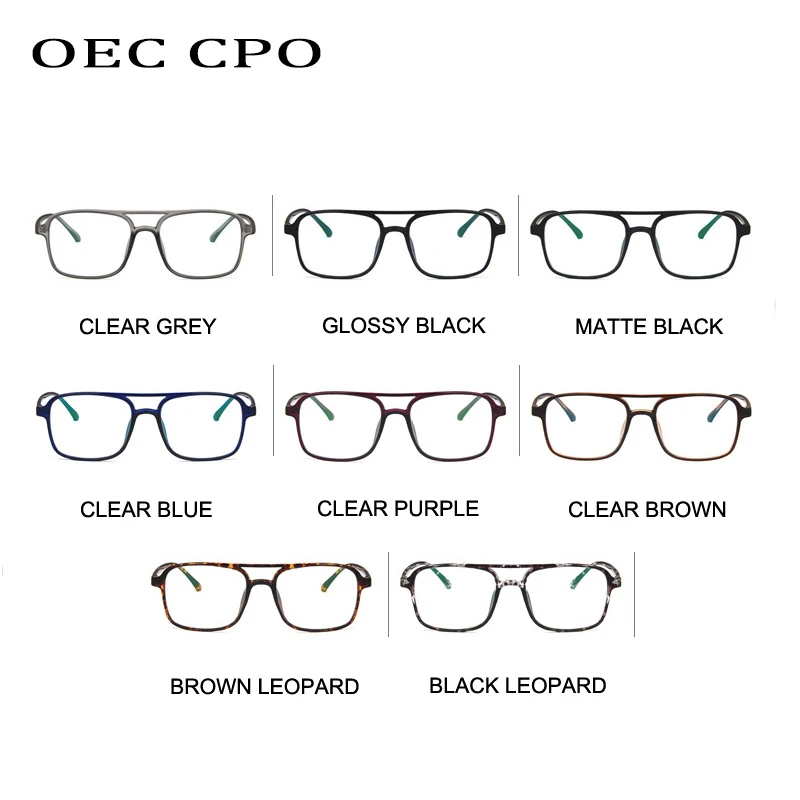 OEC CPO Anti Blue Light Blocking Filter Reduces Digital Eye Strain Fashion Men Optical eye glasses Frame Clear Lens Eyewear O407