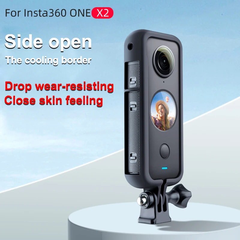 ل Insta360 واحد X2 واقية إطار الحال 1/4 برغي هول كاميرا ترايبود محول جبل ل Insta360 واحد X2 عمل ملحقات الكاميرا