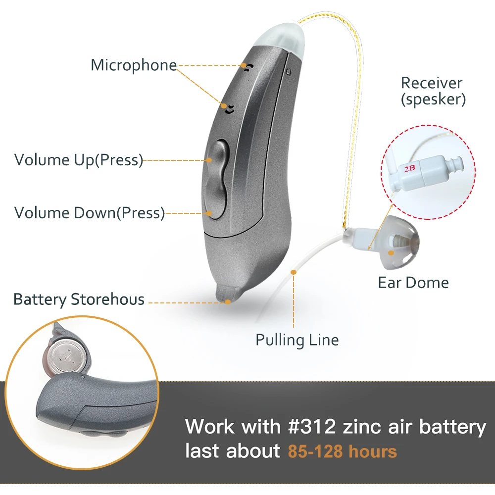 Bluetooth Hearing Aids Digital New Invisible BTE 10 Channel SF101 Mobile APP Program Adaptation Adjustment Audifonos Elderly