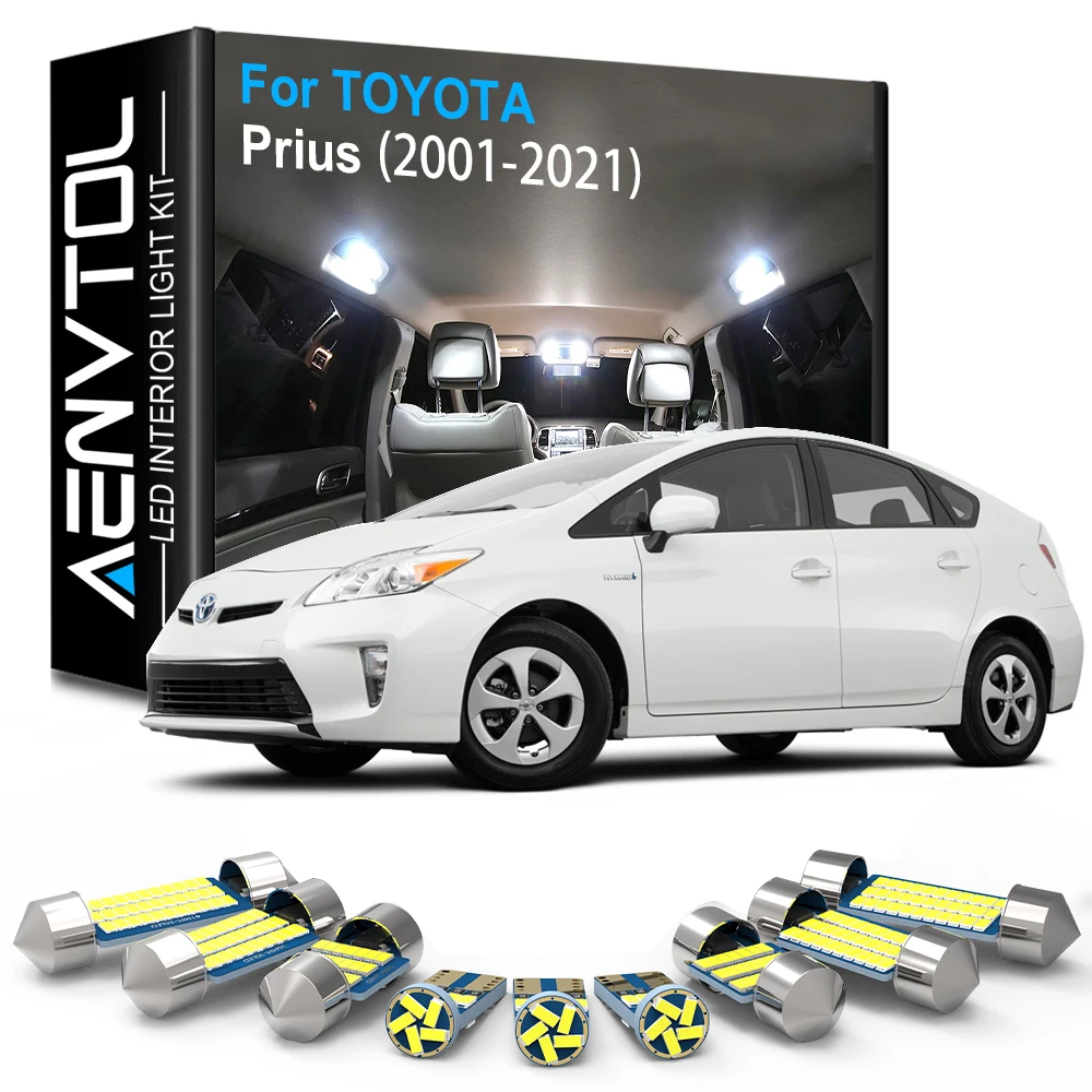 AENVTOL-luces LED interiores Canbus para Toyota Prius Plus C V 30 ZVW30 40 2006 2010 2015 2016 2017 2018 2020 2021, accesorios de coche