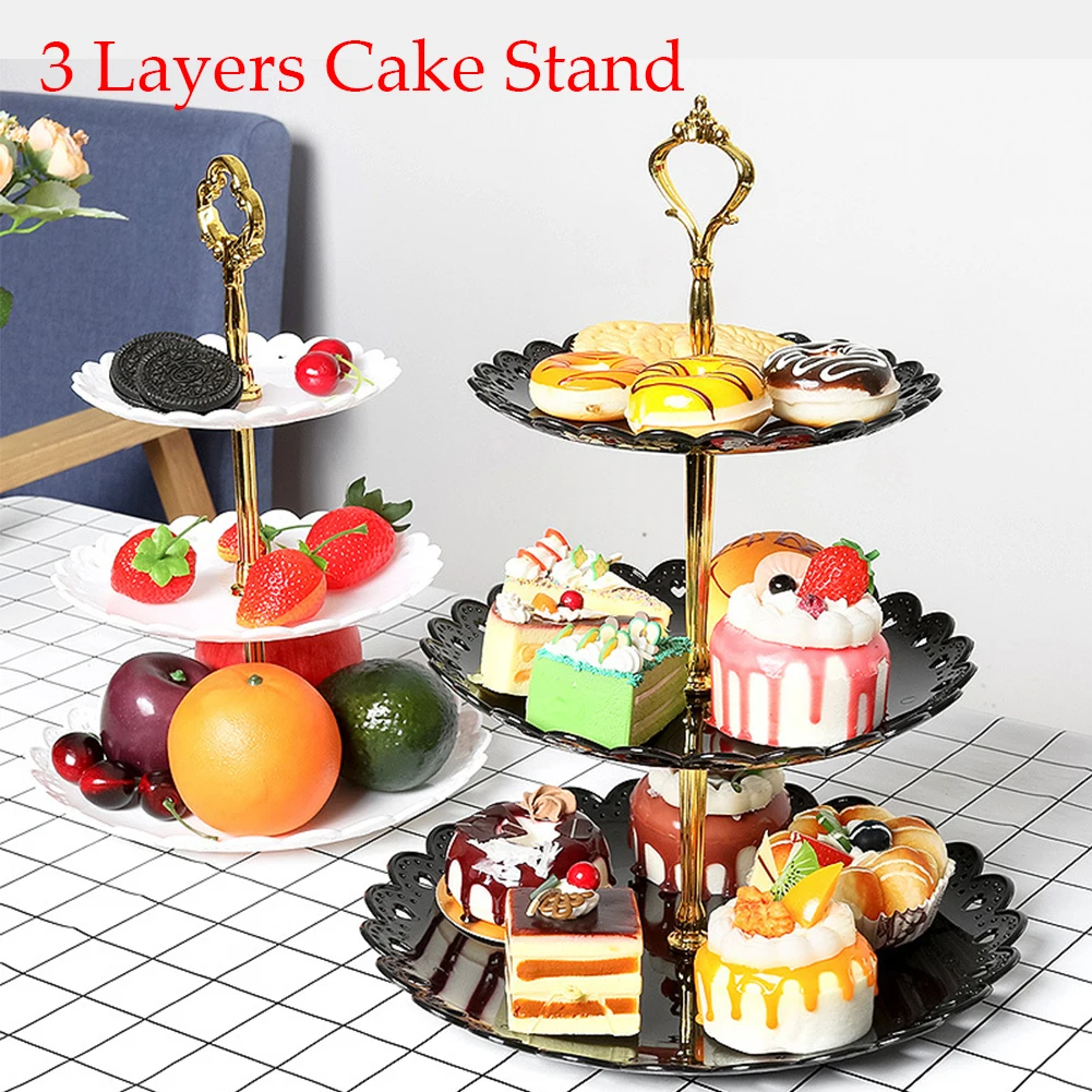 Detachable Cake Stand European Style 3 Tier Pastry Cupcake Fruit Plate Serving Dessert Holder Wedding Party Home Decor