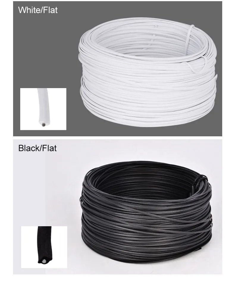 1 Rolle Kunststoffbeschichtete Eisendraht-Drehbinder, Kabel-Organizer, Pflanzenreben, Linienmanagement, 0,55/0,75 mm, rund/flach, gefärbt – Detail 8