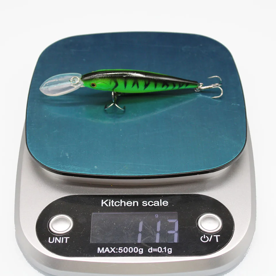 1PCS colorful Stripe pattern 11cm 10.5g Hard Bait Minnow streak Fishing lures Bass Fresh water hook diving perch wobbler fish image 6