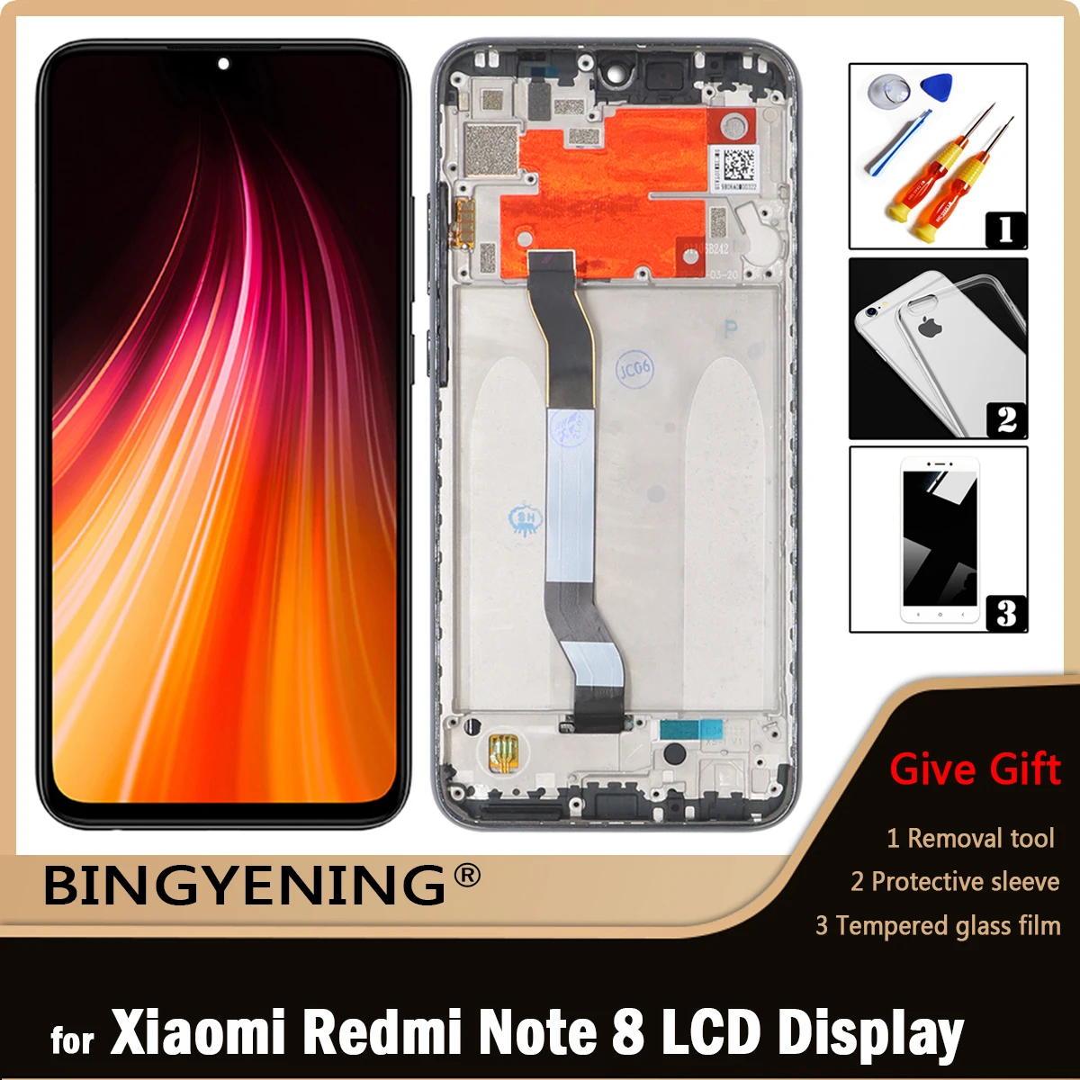 

For Xiaomi Redmi Note 8 LCD Display Screen Touch Digitizer Assembly For 6.3 inch Redmi Note8 Phone With Frame Replace