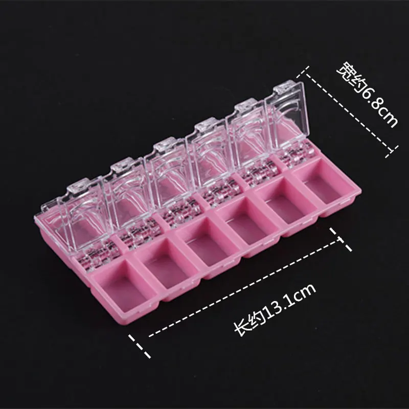 Transparent Nail Art Storage Box Jewelry Beads Gems False Tip Container Empty Nails Rhinestones Holder Case Organizer