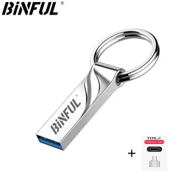 BINFUL fast pen drive 4GB flash usb memory 8GB metal pendrive 16GB 32GB Key usb flash drives 64GB 512GB cle usb stick pen Type-C