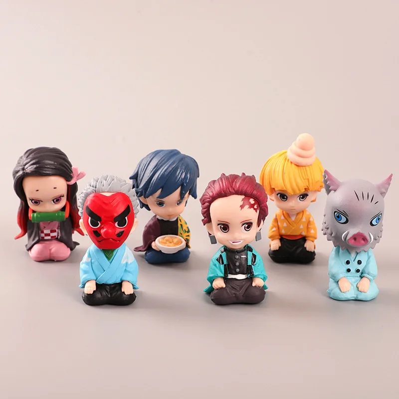 Super Cute Demon Slayer Toy Figure Urokodaki Sakonji Tanjirou  Nezuko Christmas Gift Birthday Present PVC Model