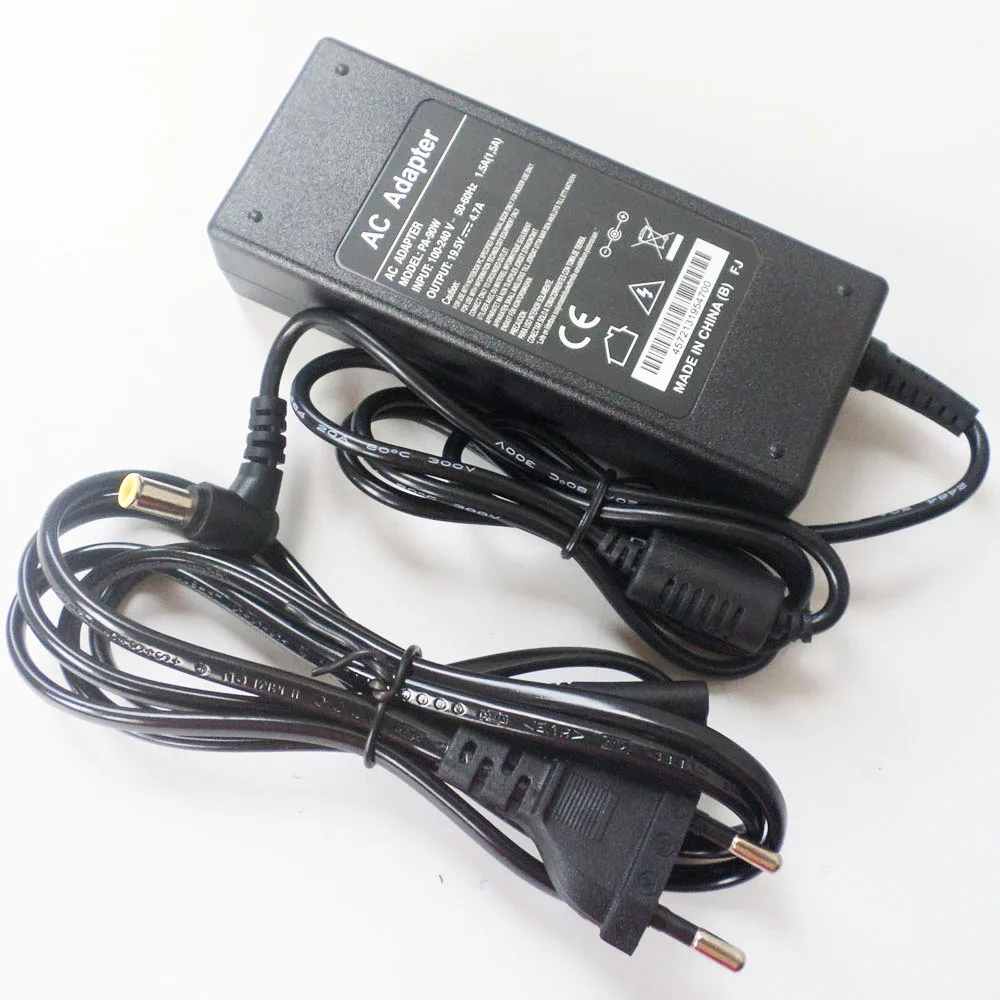 New Battery Charger Power Supply Cord For Sony Vaio PCGA-AC19V4 VGN-FW351J VGN-C1S/G VGN-C2S/W VGP-AC19V47 19.5V 4.7A AC Adapter