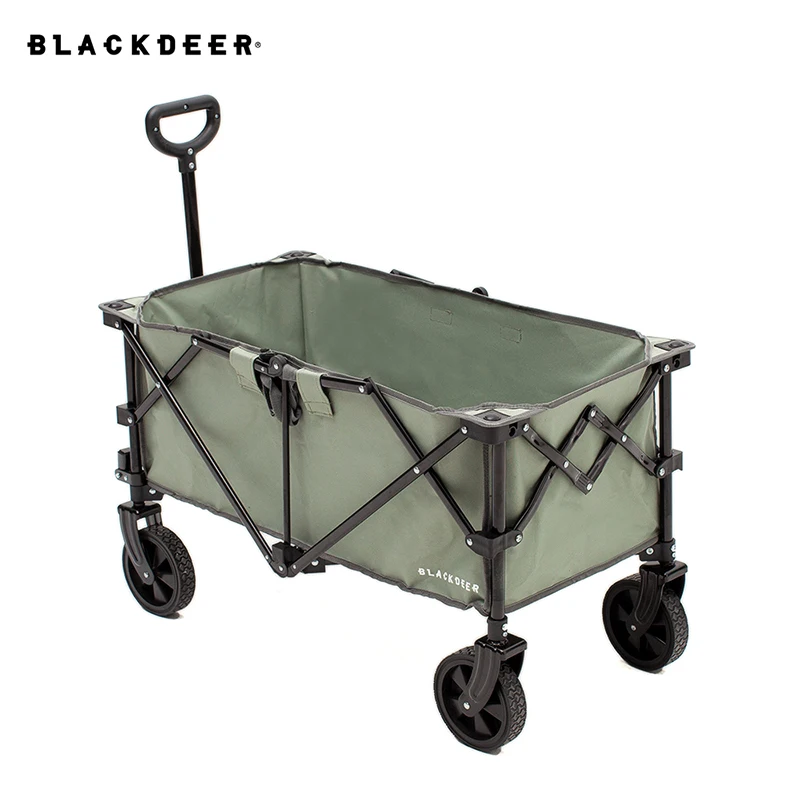 Blackdeer Folding Trolley Car Portable Shopping Trolley Camping Picnic Trolley Steel Pipe Bracket Multifunction Storage Cart