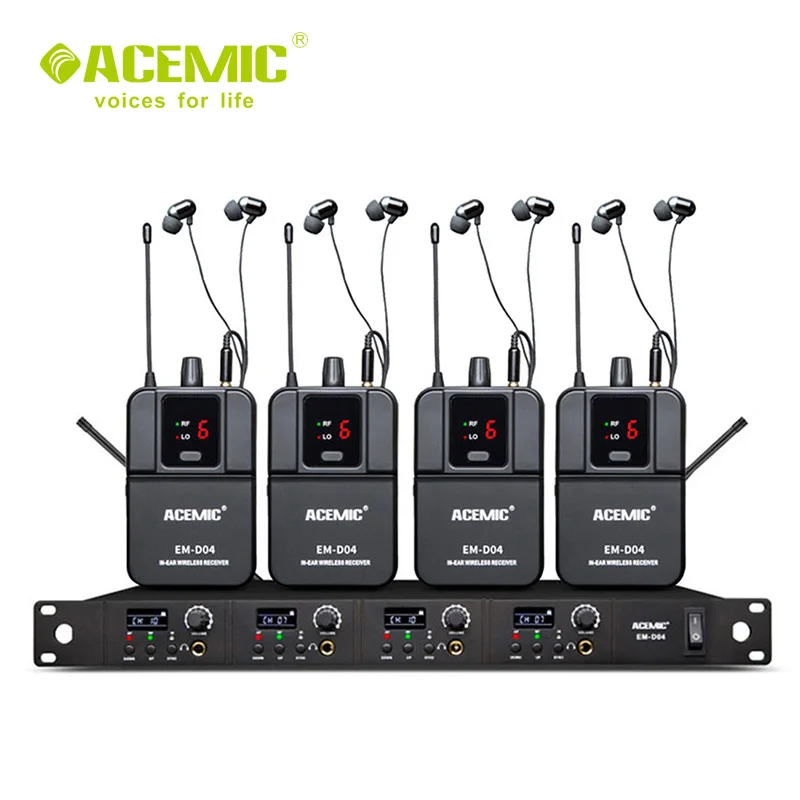 ACEMIC EM-D04 four channel In Ear monitor wireless system for professional stage performance