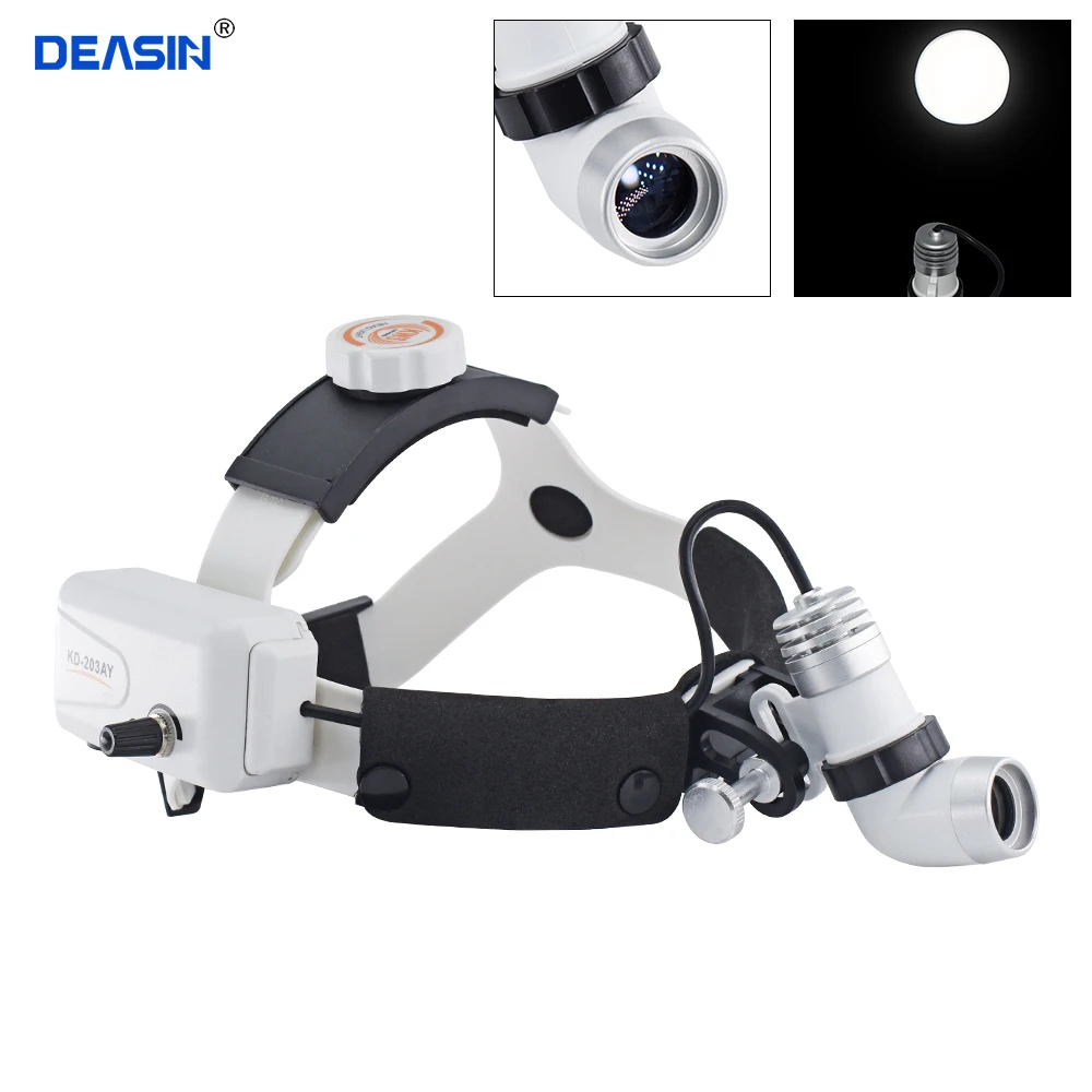 

KD-203AY-4 Medical Surgical Headlight Dental Head Lamp 3W Spot Brightness Adjustable 3W with Two Pcs Batteries