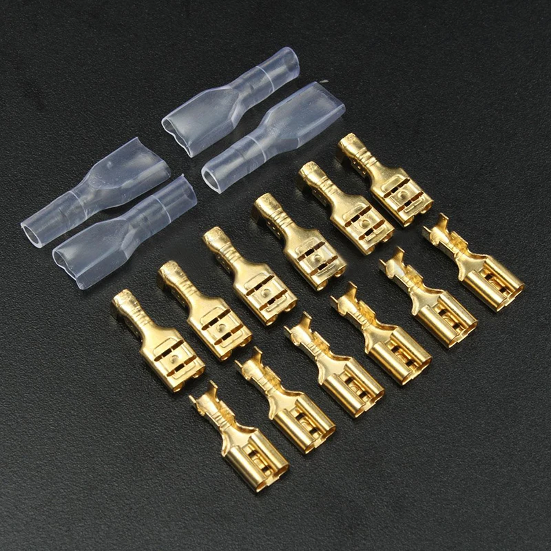 200/120/100pcs Female & Male Crimp Terminal Connector 2.8/4.8/6.3mm Insulated Car Speaker Electric Cable Crimp Terminal
