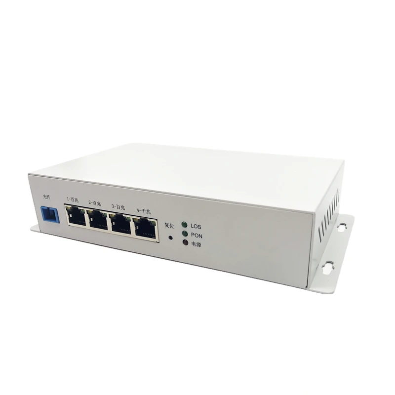 Metal przemysłowy 1GE + 3FE ONU EPON 1.25G ONU z sieci FTTH onu modem wifi 10/100/1000M RJ45-40 ~ + 85 stopni celsjusza przemysłowe ONU