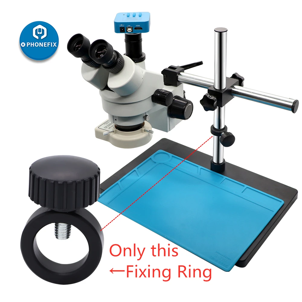 Industrial Stereo Microscope Video Camera Stand Holder Metal Pillar Bar 25mm 32mm Fixing Ring with Screw Microscope Accessories