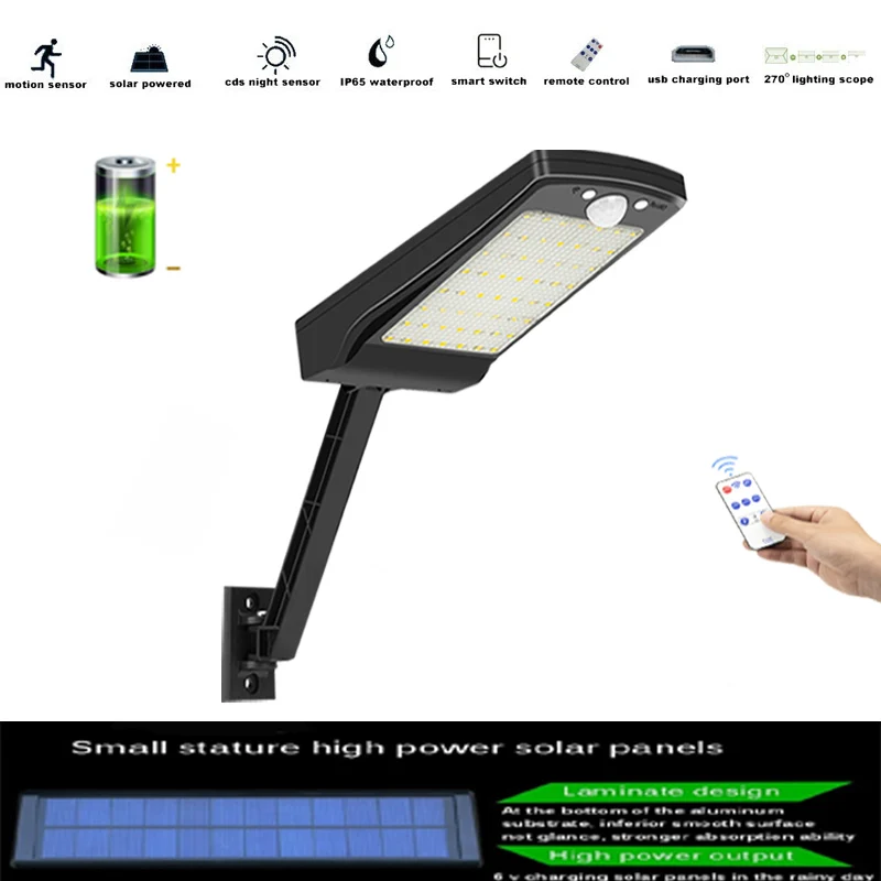 

KDL Led-Solar-Garden-yard-Lamp Outdoor Gutter Rotable Ip65 Waterproof remote control PIR-Motion-Sensor Wall-Fence-Light