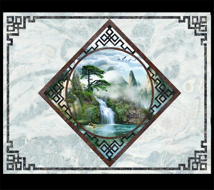 

wellyu Customized large-scale mural environmental protection new Chinese welcome pine background wall wallpaper Papel de parede