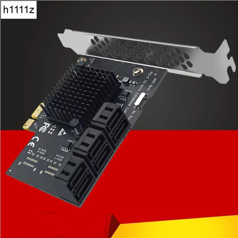 Chiia Mining Riser-adaptador PCIE PCI-E SATA, 6 puertos, controlador PCIE a SATA, PCI Express X1 SATA 3,0, 6Gbps, tarjetas para Windows