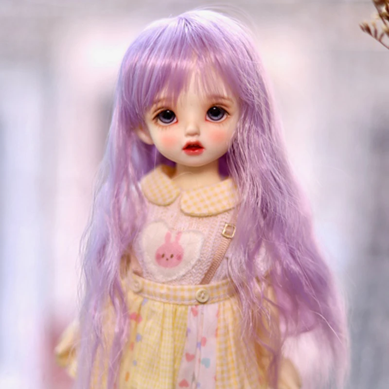 New Arrival 1/3 1/4 1/6 1/8 Bjd SD Doll Wig High Temperature Wire Lignt Purple Wavy For BJD Hair