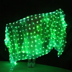 Belly Dance LED Veil 100% Silk Belly Dancing Stage Performance Props 8 Colors Belly Dance Accessories LED Silk Veils 1pcs