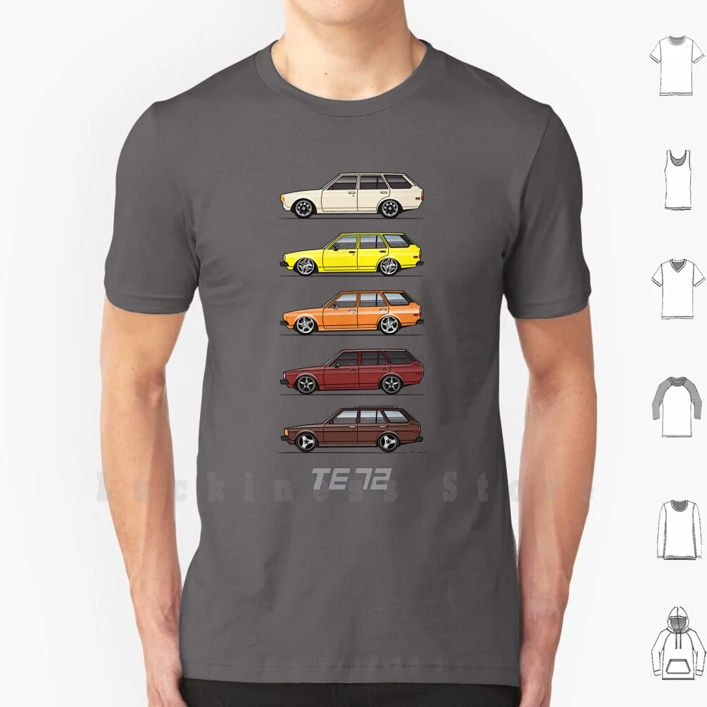5 Inline T Shirt Men Cotton Cotton S-6xl Ke70 E70 E71 E72 Te72 Corolla Estate Wagon Station 1980 80 1981 81 82 1983 83