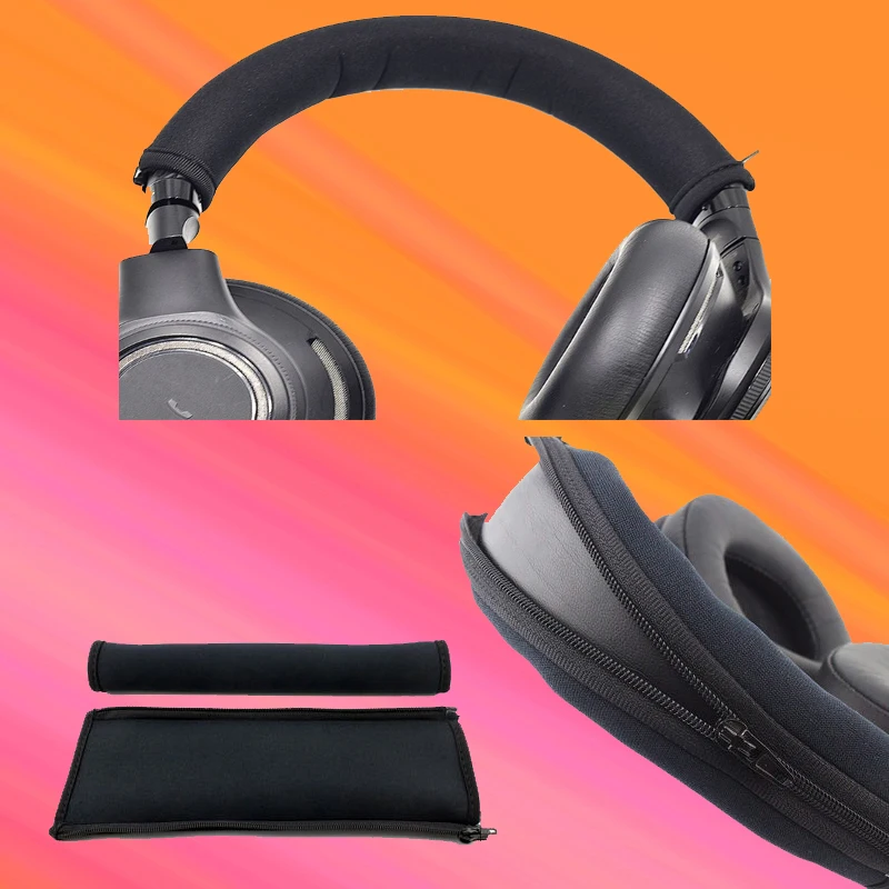 Almohadilla para la cabeza de auriculares, banda para la cabeza, tela Flexible con cremallera, Protector de almohadilla superior de repuesto para auriculares Plantronics BackBeat PRO 1 2