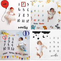 Newborn Baby Photography Mat Monthly Growth Milestone Blanket Photography Props Background Cloth Commemorate Rug