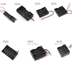 DIY yeni 1 2 3 4 6 8 yuvaları AA pil kutusu AA LR6 HR6 pil tutucu saklama kutusu ile kurşun tel Bateria koruma konteyner