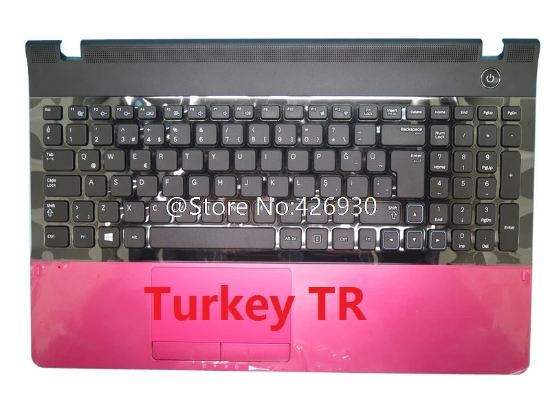 Imagem -06 - Arfr Palmrest & Teclado para Samsung Np300e5a 300e5a América Latina Turquia Hungria Francês Árabe Nórdico Upper Case Novo la tr hu ne