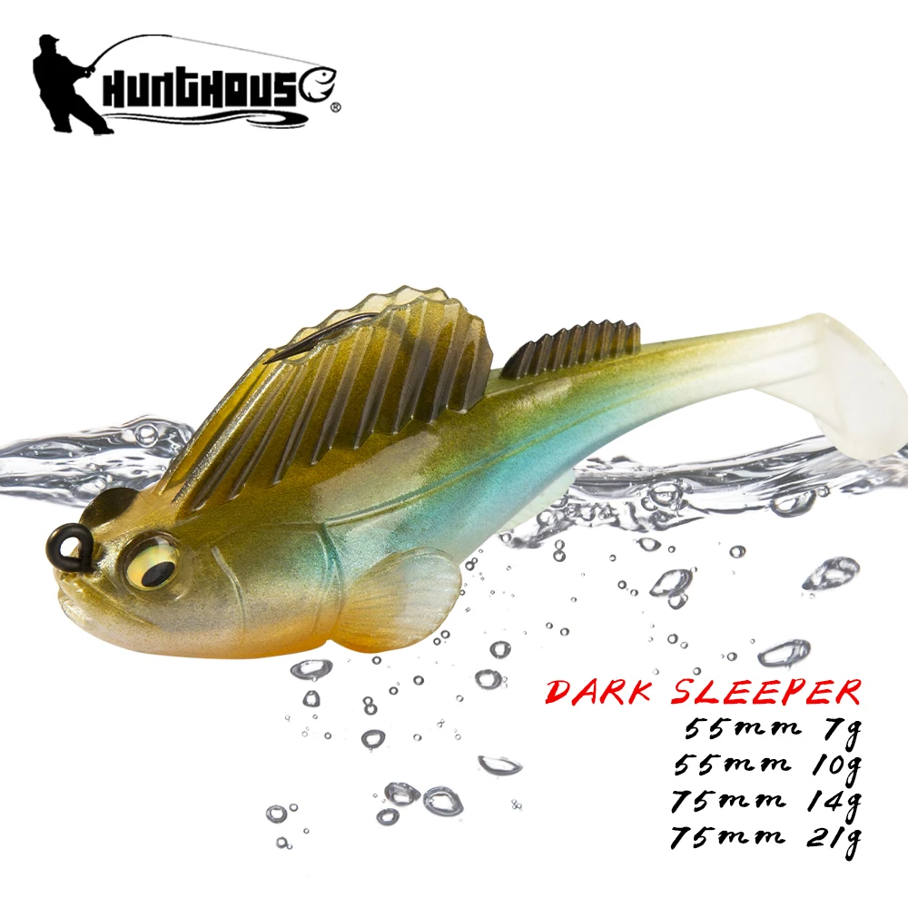 Hunthouse Fishing Soft Lure Freshwater Bass Dark Sleeper Swimbaits Fishing Pike Jig Lures Silicone Bass Shad For Perch Trout