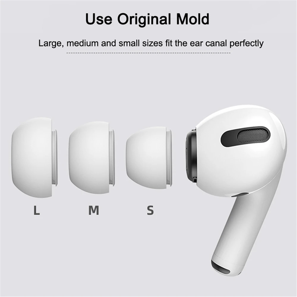 New Soft Silicone Earbuds Earphone Tips Earplug Cover For iPhone Airpods Pro 1 Pair L M S Size Headphone Eartips For Airpods 3