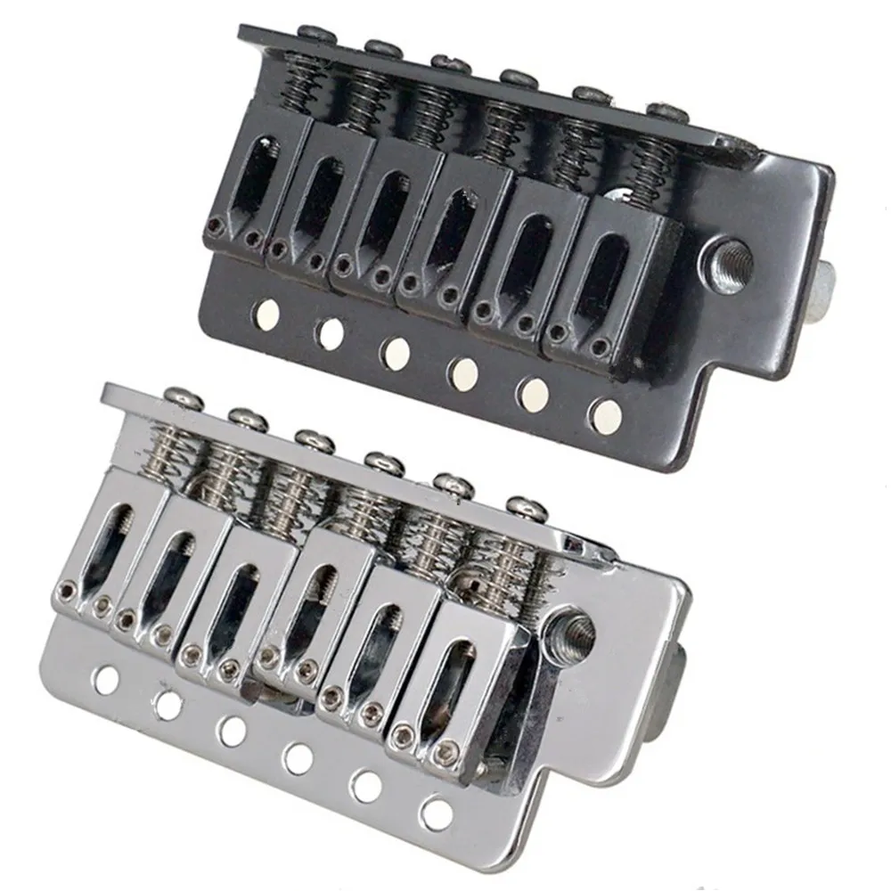 A Set Of Left Handed 6 String Flat Saddle Single Tremolo Bridge System For Electric Guitar Accessories Parts Screw-In Arm