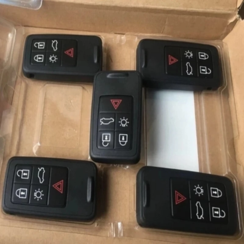 For Volvo XC60 XC70 S60 S80 V60 Car Intelligent Key with Key Blade 5 Buttons Car Keyless Smart Remote Key 433Mhz with ID46 Chip