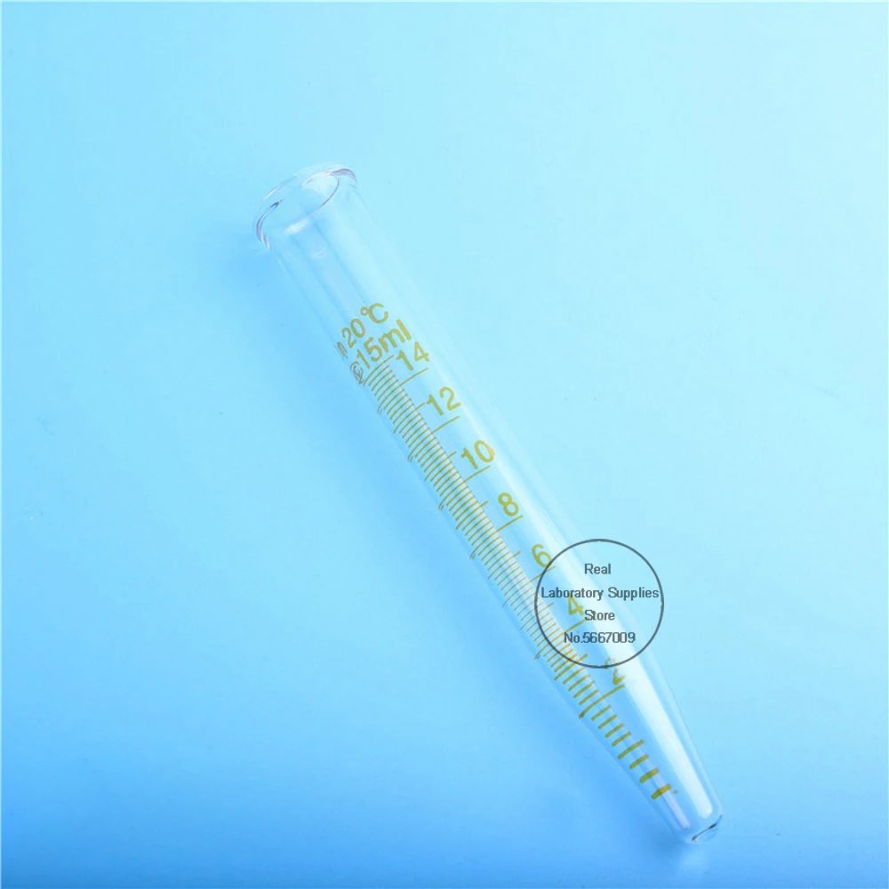 10pcs/lot Lab Graduated V-shape bottom 5ml 10ml 15ml 20ml  glass Graduated centrifuge tube