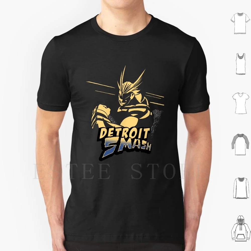 Plus Ultra-Detroit Smash T Shirt Men Cotton 6xl Boku No Hero Academia Anime Deku Bluered Simple Plusultra Ultra Plus Midori