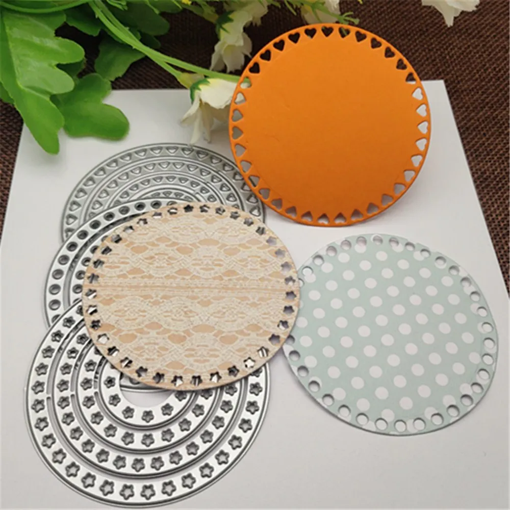 Lace Round metal cutting dies cut die mold Christmas flower leaves Scrapbook paper craft knife mould blade punch stencils dies