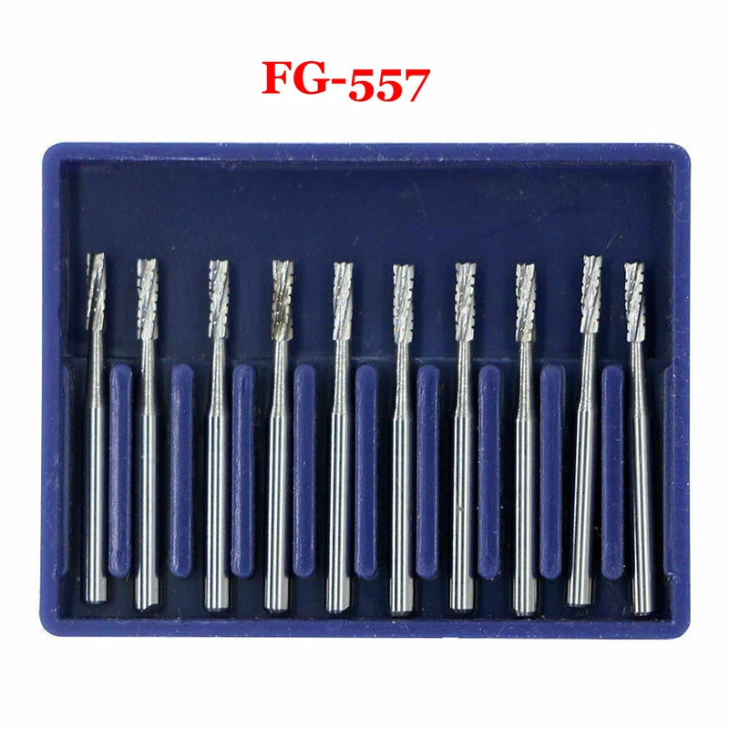 Dental Tungsten Steel Carbide Burs Fissure FG bur drills for High Speed Handpiece FG 556 FG 557 FG 558