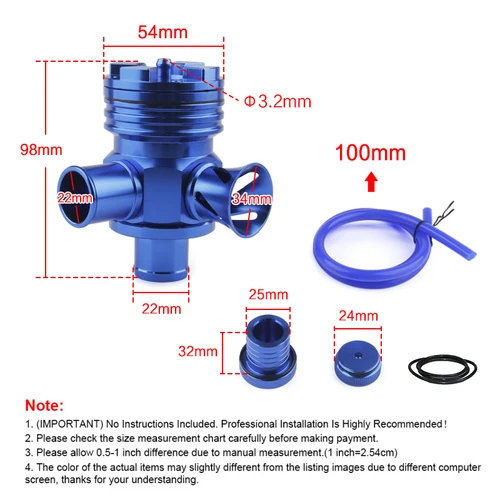 Imagen 2 del producto Válvula de descarga S desviador Turbo BOV Boost para VW Audi 1,8 T Golf Jetta New Beetle Passat A4, TT BOVT0011 con logotipo y no logotipo
