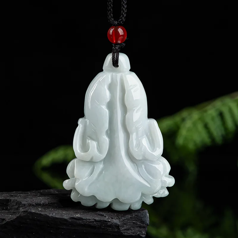 

Hot Selling Natural Jade Ice Cabbage Pendant Charm Jewellery Women's Hand-Carved Sweater Chain for Women Men Fashion Accessories