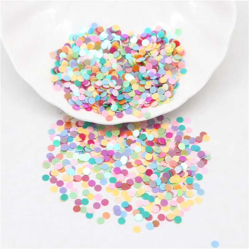 1MM 2MM 3MM Flat Dot Shape NAIL Sequins Paillettes for Nails Art Manicure Wedding Decoration Confetti Mix Colors