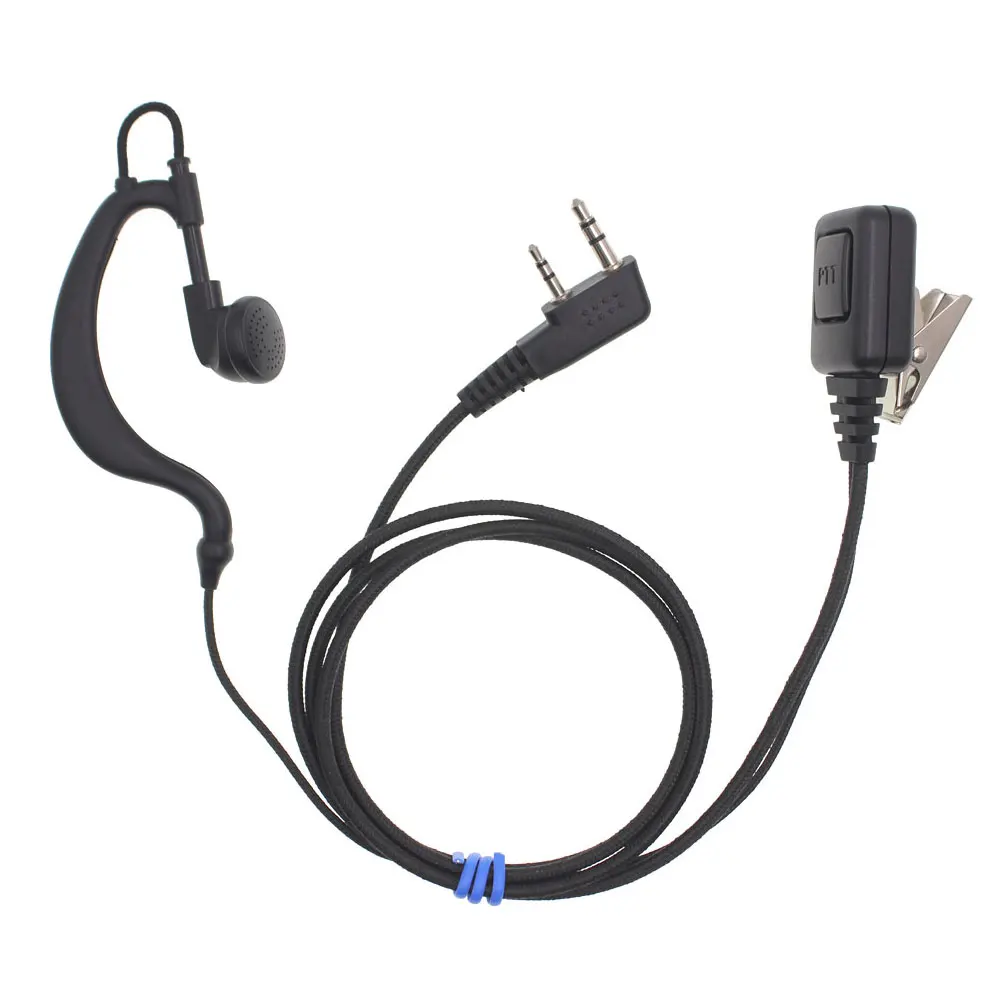 

G-type Earhook Earpiece Thick Braided Wire Walkie Talkie Headset For 2 Pin Two Way Radio Earpiece In-ear C Hook