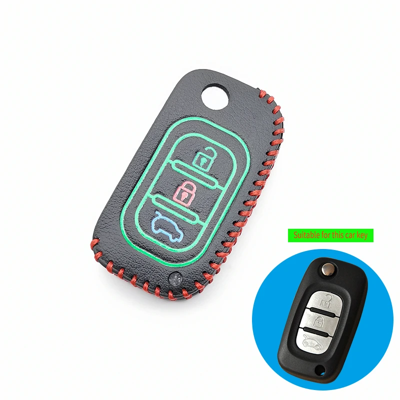 Second Generation Luminous Leather Car key Case For LADA Largus Kalina Granta Vesta X-Ray Remote X-ray Key Fob Cover Protect Set