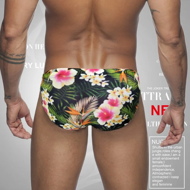 Summer Swimwear Men Swimsuit Low Waist Swimming Trunks Push Pad Swim Brief Gay Sexy Suit Quick Dry Sport Beach Shorts Surf Board