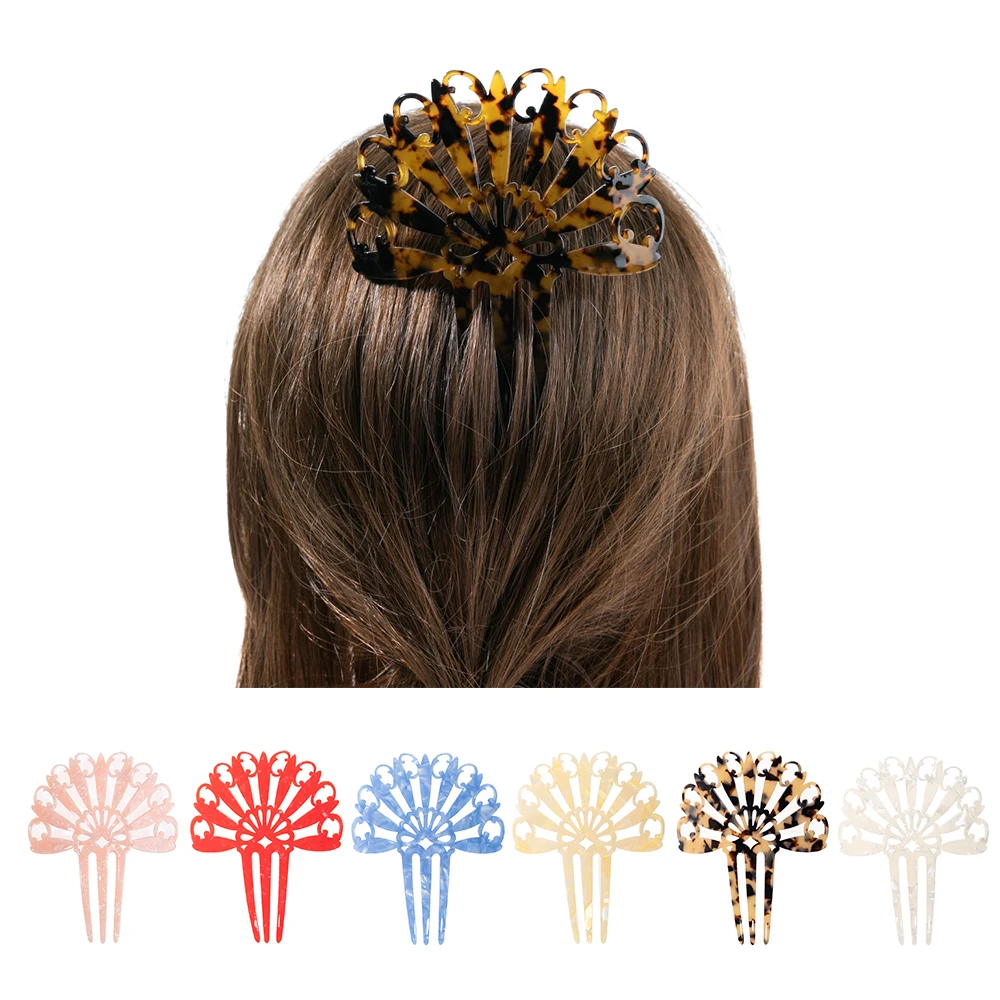 

Vintage Hair Combs Women Colorful Acetate Hair Accessories Faux Tortoise shell Hair clips Flamenco Headdresses jewelry Mantilla