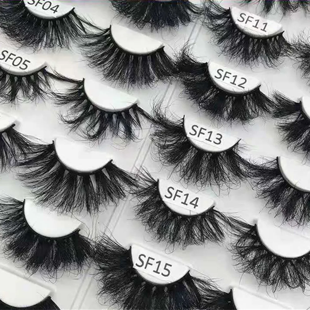 1 Pair Fluffy 25mm Eyelashes Volume Mink Fake Lashes Dramatic Bulk wholesale Messy Reusable Cruelty Free Eye Lash Makeup