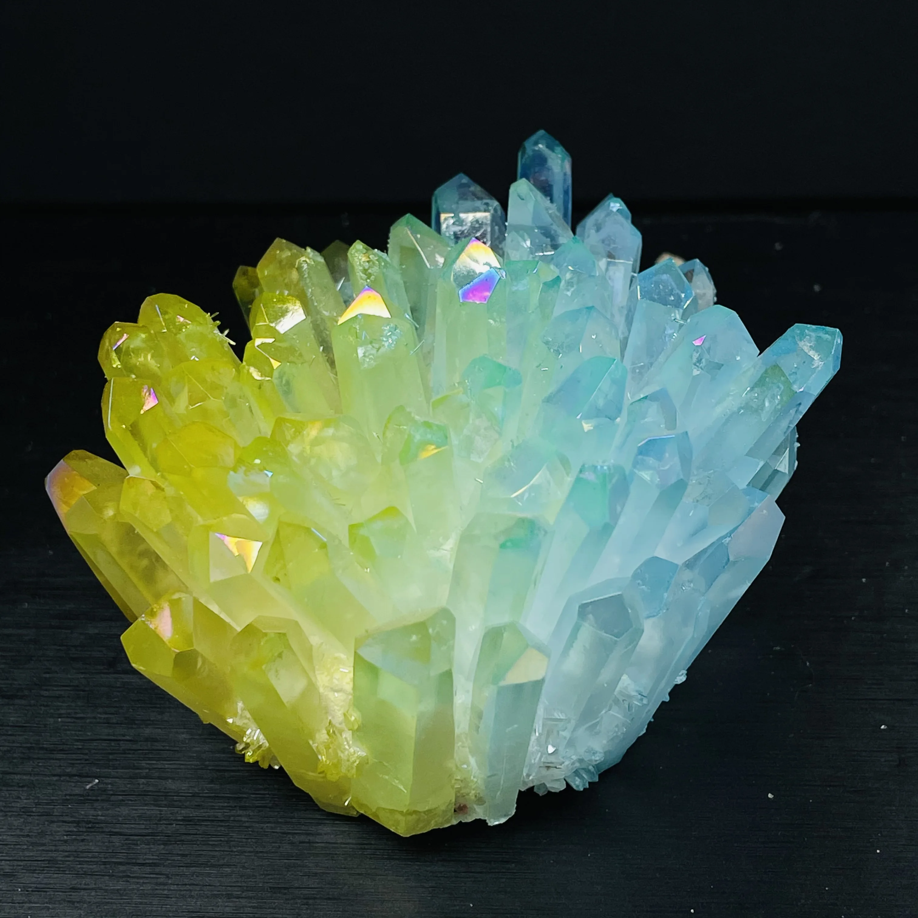 Natural Aura Quartz Crystal Cluster With Rainbow Light Natural Mineral For Home Decor As Gift