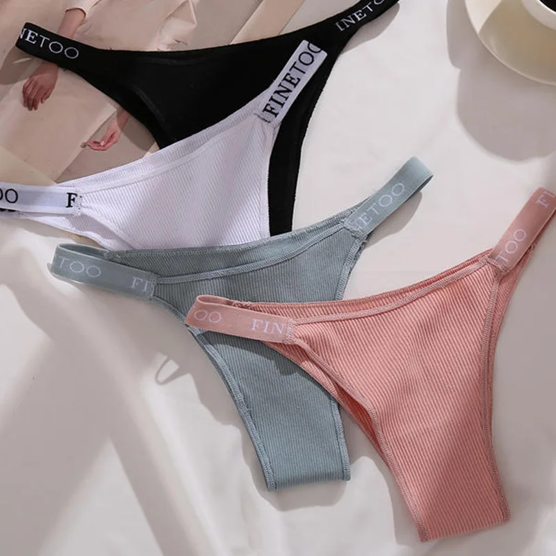 3PCS/Set Cotton Panties Briefs Women Underpants Female Sexy Panties Thong Women\'s Pantys Underwear Solid Color Intimate Lingerie