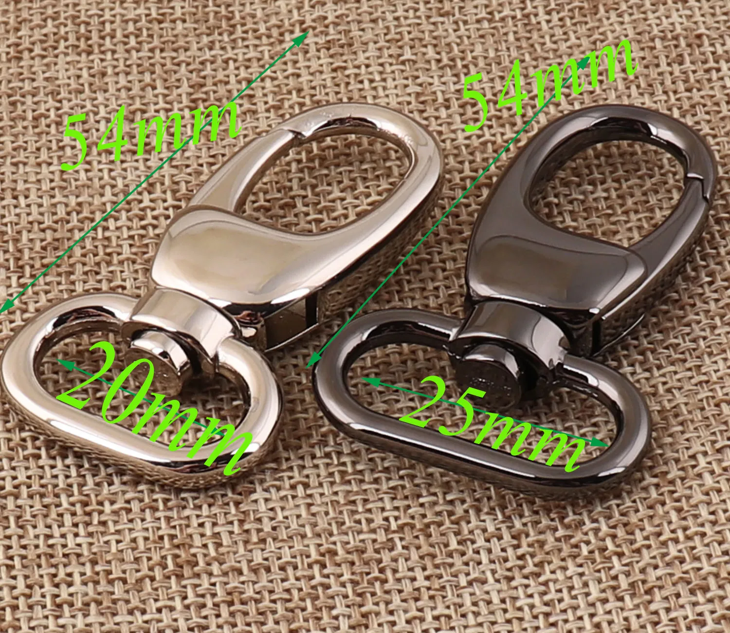 6 PCS Lobster Swivel Clasps 25mm/20mm Black/Silver Hook Clasps Claws,Carabiner Snap,Buckle Gate Bag,Purse Strap,Handbag Purse